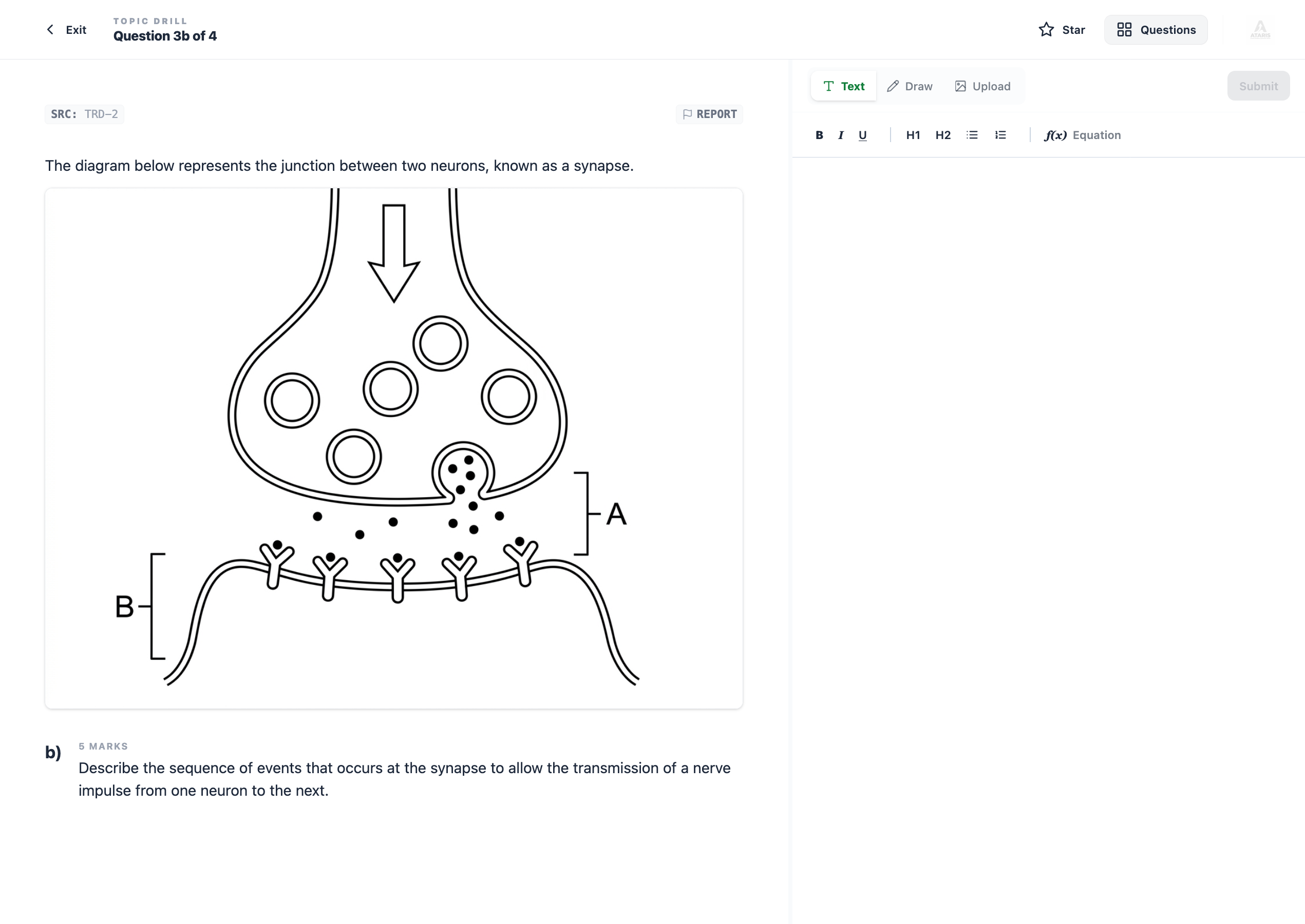 ATARIS Human Biology subject screenshot showing revision content